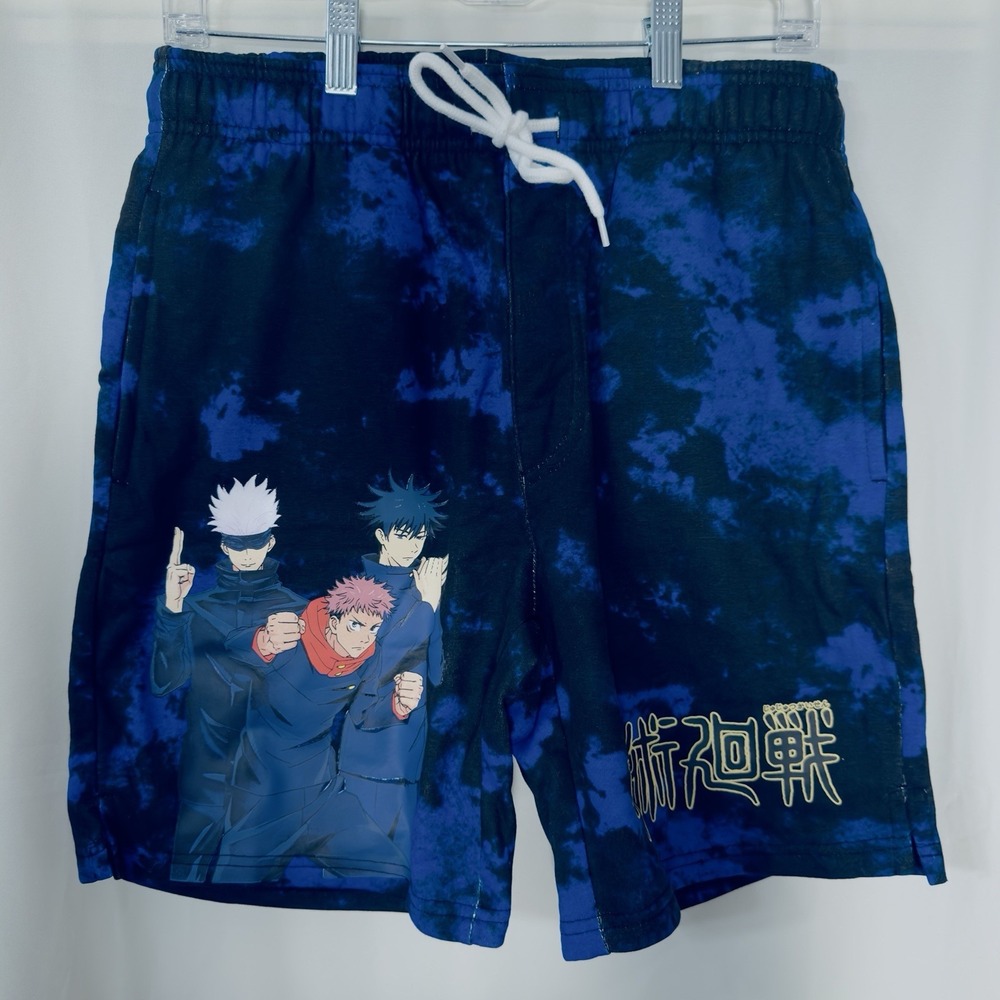 Hot Topic Jujutsu Kaisen Anime Graphic Shorts Drawstrings Blue Black Sz Small